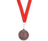Медаль наградная на ленте  "Бронза" Цвет: Бронзовый
