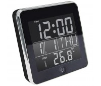 Часы "NEO" с будильником, календарем, подсветкой и термометром  Цвет: черный