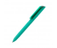 Ручка шариковая FLOW PURE c покрытием soft touch и прозрачным клипом Цвет: Бирюзовый