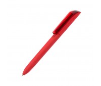 Ручка шариковая FLOW PURE c покрытием soft touch и прозрачным клипом Цвет: Красный