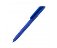Ручка шариковая FLOW PURE c покрытием soft touch и прозрачным клипом Цвет: Синий