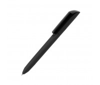 Ручка шариковая FLOW PURE c покрытием soft touch и прозрачным клипом Цвет: Черный