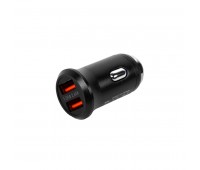 Зарядка авто в гнездо приуривателя MINICA с 2 USB портами, мини дизайн Цвет: черный