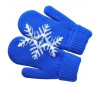 Варежки "Сложи снежинку!" с теплой подкладкой Цвет: Синий