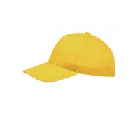 Бейсболка SUNNY, 5 клиньев, застежка на липучке Цвет: Желтый