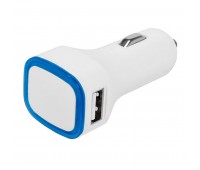 Автомобильный адаптер "Mobicar" для зарядки мобильных устройств с подсветкой и двумя USB-портами Цвет: белый, синий
