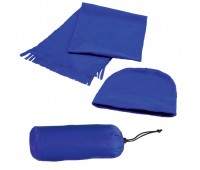 Флисовый набор WINTER шапка и шарф в чехле Цвет: Синий