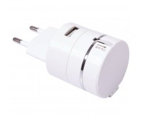 Сетевой адаптер PLUG для зарядки устройств c USB выходом и кабелем 3-в-1 Цвет: белый