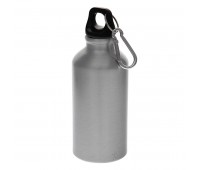 Бутылка для воды "Mento",с карабином, 400 мл. Цвет: Серебристый