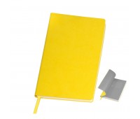 Бизнес-блокнот "Funky" A5,  желтый с серым  форзацем, мягкая обложка, в линейку  Цвет: Желтый