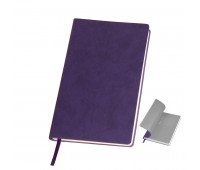 Бизнес-блокнот "Funky" А5, фиолетовый с  серым форзацем, мягкая обложка, в линейку Цвет: Фиолетовый