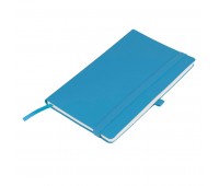 Бизнес-блокнот "Gracy", 130х210 мм, лазурный, кремовая бумага, гибкая обложка, в линейку, на резинке Цвет: Голубой