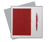 Подарочный набор Portobello/Rain красный (Ежедневник недат А5, Ручка) беж. ложемент