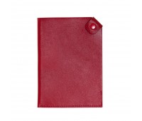 Чехол для паспорта PURE 140*90 мм., застежка на кнопке, натуральная кожа (гладкая), красный