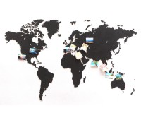 Деревянная карта мира World Map True Puzzle Large, черная