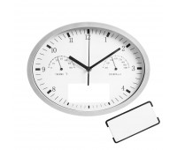 Часы настенные INSERT3 с термометром и гигрометром, белые