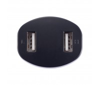 Зарядное устройство для автомобиля с 2 USB-портами, черный